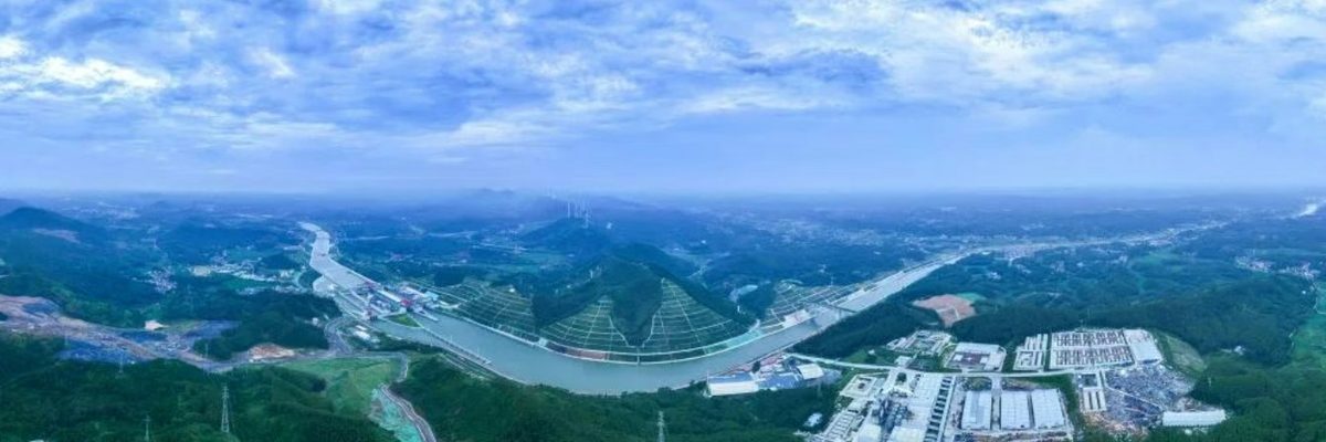 2026年8月18日拍攝的平陸運河馬道樞紐及附近地貌。新華社