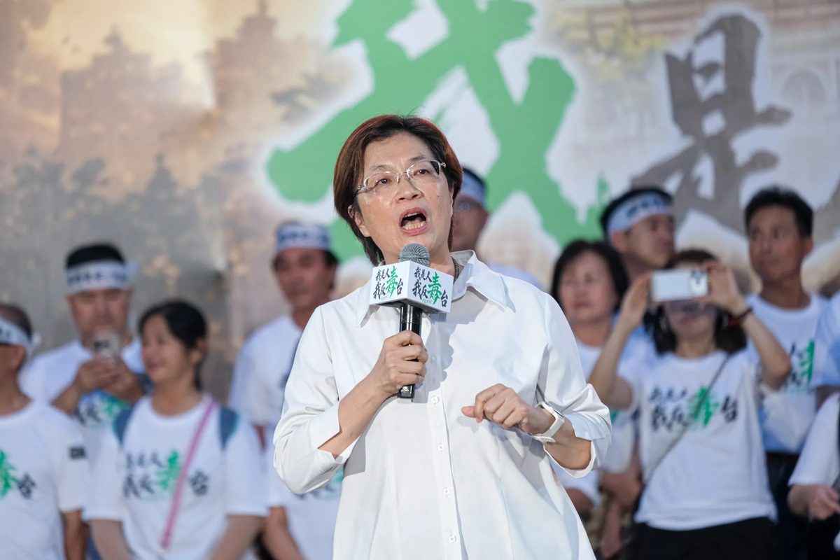 新北民调李四川微幅领先苏巧慧 医指国民党已放弃彰化 1 20260725-國民黨25日於凱道發起「我是人,我反毒台」集會,圖為彰化縣長王惠美。(劉偉宏攝)