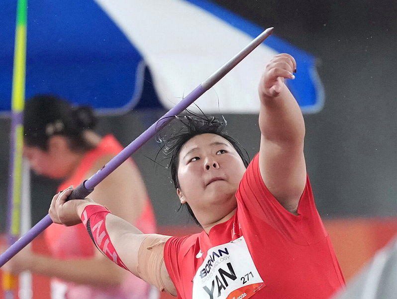 9月27日，愛知·名古屋亞運會田徑項目女子標槍決賽在日本名古屋舉行。圖為中國選手...
