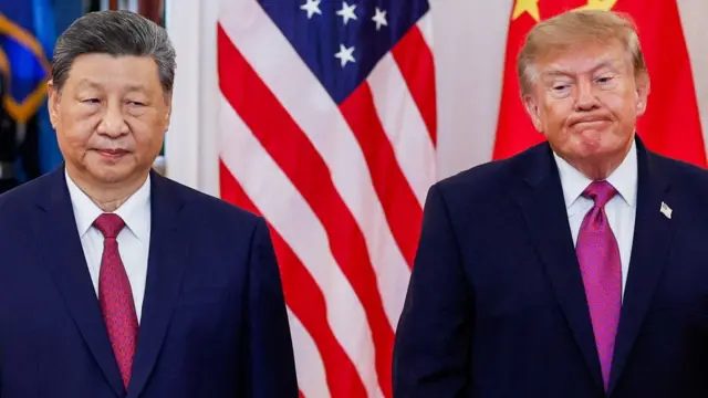 美国白宫内特朗普（右）与习近平（左）出席欢迎仪式（24/9/2026）