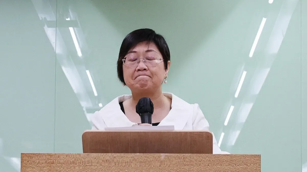 徐佳青举行记者会,宣布辞去侨委会委员长