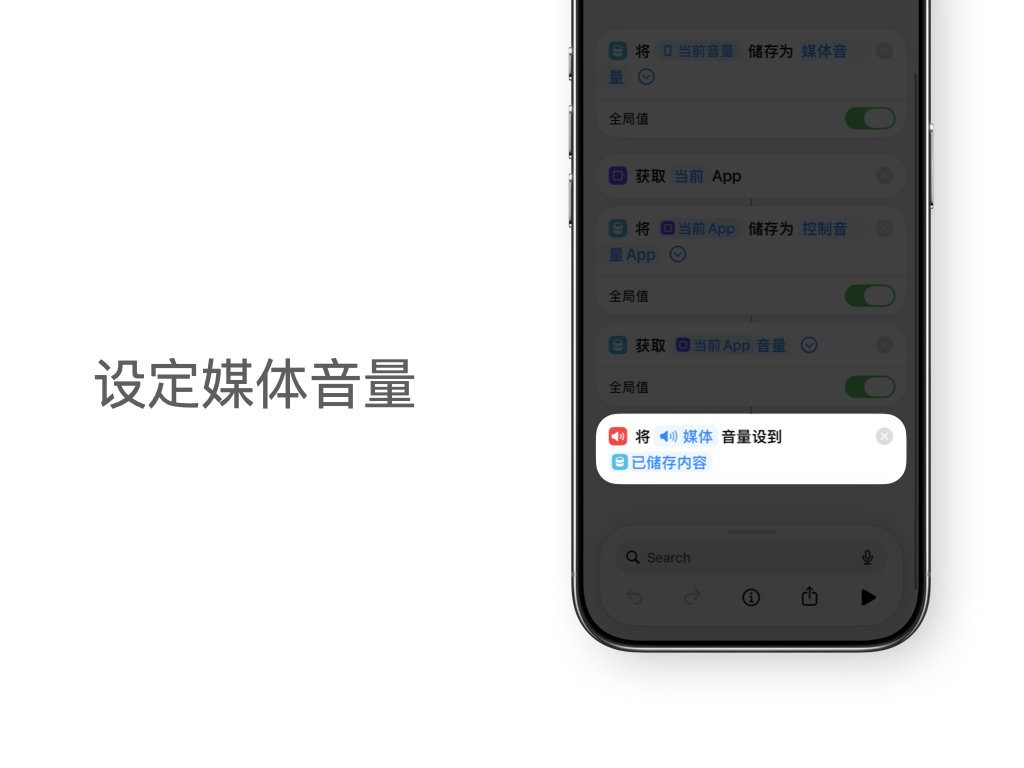 使用快捷指令实现 iPhone 不同 App 独立音量控制 5 1a486b36dd64eac5815bb93cddad2b581377ed26c800180af7de043e94c97091 article