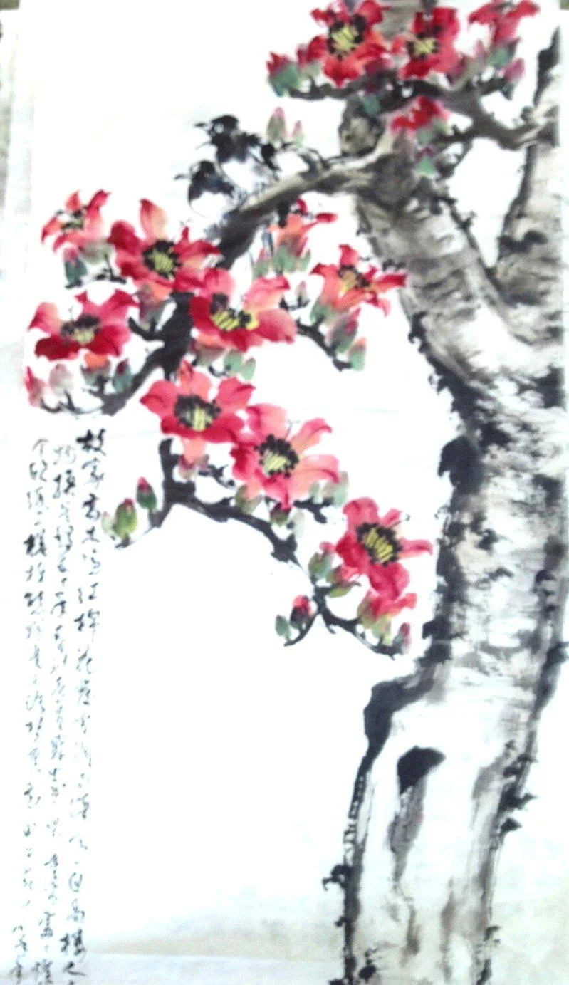 岭南画派代表画家欧豪年离世一年多 友人忆大师风范 4 歐豪年手繪英雄花。(作者提供)
