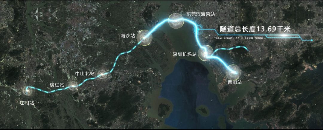 深江铁路洪奇沥大桥合龙!深圳1小时达江门 钢量等同6座巴黎铁塔 4 深江鐵路正線全長116公里。(深圳新聞網)
