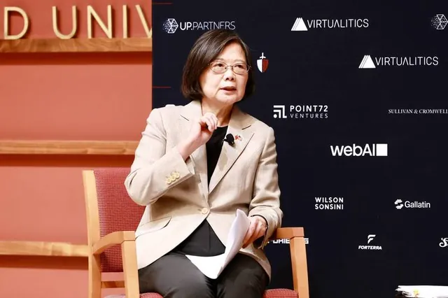 蔡英文出席斯坦福大学「Stanford DEFCON 2026科技与国家安全研讨会」（蔡英文办公室提供）