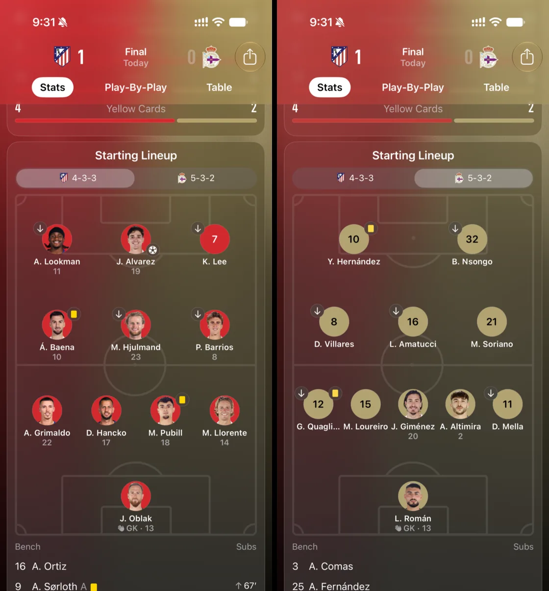 Apple Sports:只看比赛本身,争论等有兴趣再去别处看 6 直观的足球首发阵型图与关键事件标注