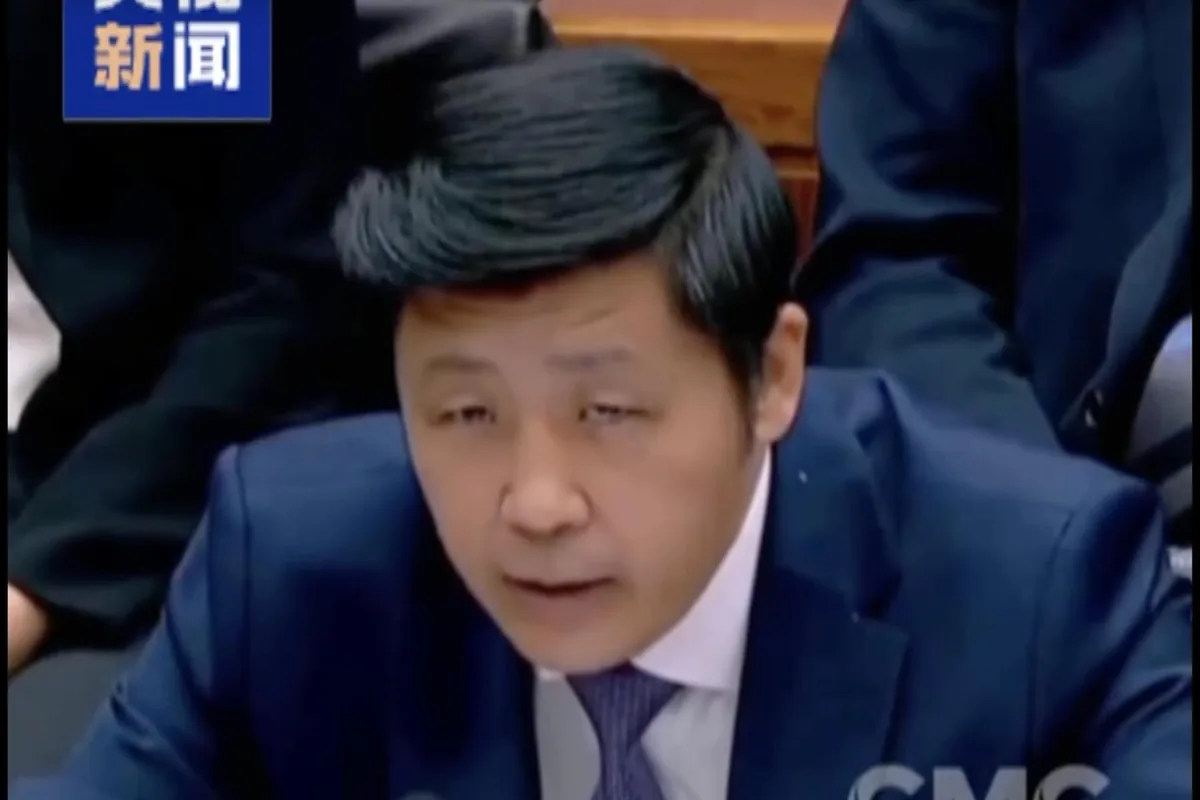 中国外交部军控司司长孙晓波8日在联大一委发言(央视画面)