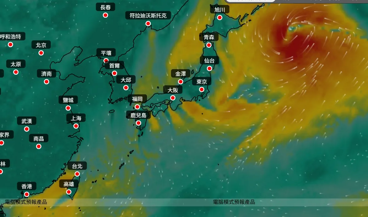 台风蔷琵今日生成 预测90度大转弯袭日本 专家警告升级强台风 6 ECMWF預測,關島東南面有熱帶氣旋形成,往西北方向移動逼近台灣,但10月22日至10月23日會90度大轉彎,往東北方向移動吹襲日本,10月23日至10月24日在日本東京附近掠過。(ECMWF)