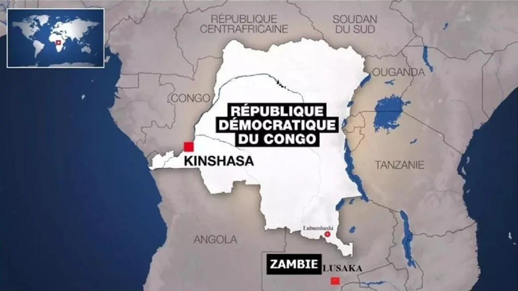 刚果(金)总统亲属在比利时遭搜查 涉嫌洗钱和非法采矿 2 RFI Data / RD Congo : carte du pays et sa capitale Kinshasa + des grandes villes. (Format adapté : 1920 x 1080)