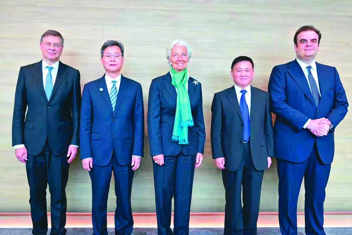 潘功胜、蓝佛安与拉加德等欧方官员在曼谷会谈