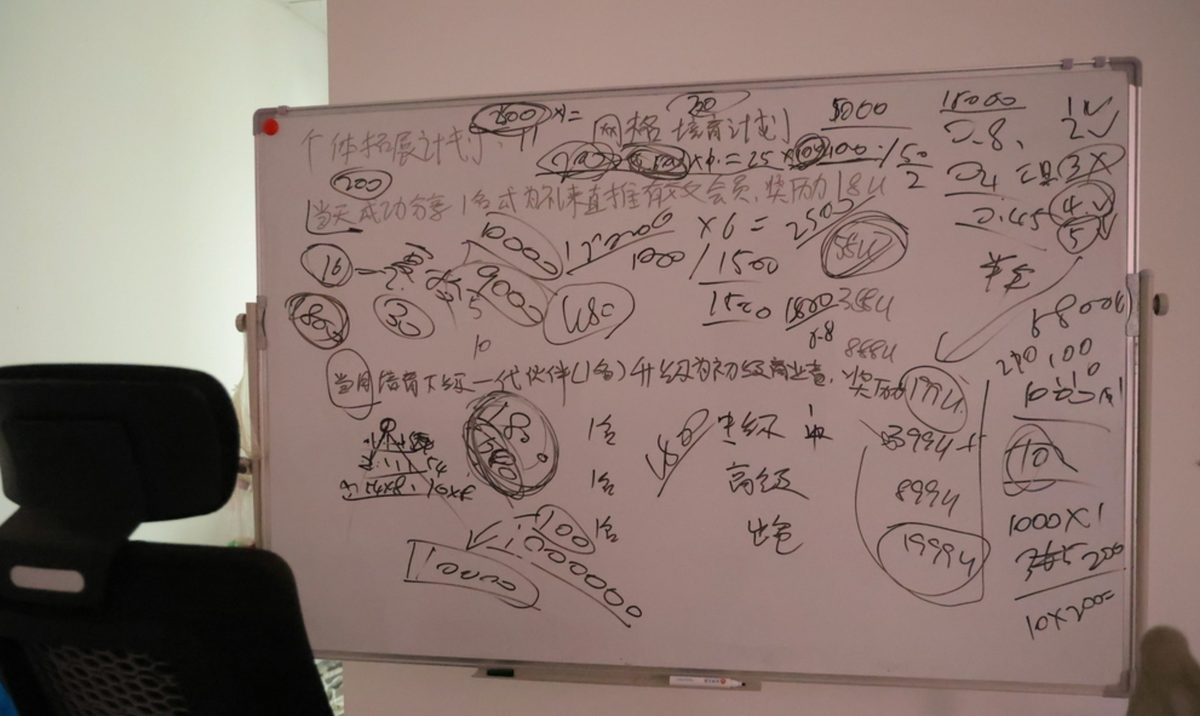 柬埔寨太子集团2万人诈骗园区曝光 墙上写「业绩是尊严」|有片 12 2026年9月21日,柬埔寨的電訊詐騙「8號園區」,該地據報與太子集團有關聯。白板上留下牽涉詐騙工作的討論。(網絡圖片)