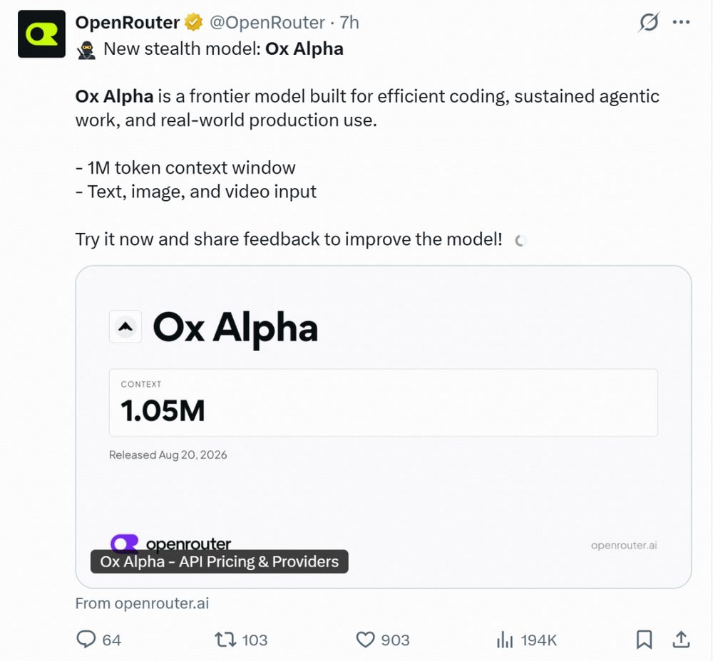 神秘“牛来”模型Ox Alpha刷屏,抢了DeepSeek头条,实测推理能力接近GLM-5 2 70bdd9292be900d00ae4db4cd25b6521e7d4cd56bfdd4545ca488d0cfbf0af89 article