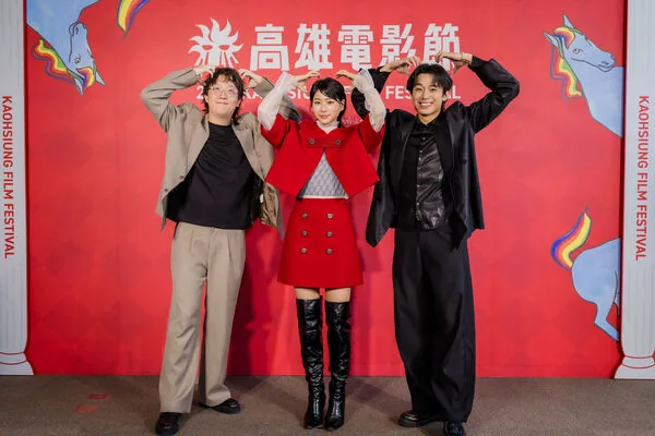 ▲《寂寞愛德華》（左起）導演施宥全、演員袁漠遙、演員初孟軒。（圖／高雄電影節）