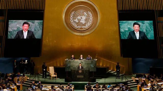 习近平在纽约联合国总部举行的第70届联大会议上发言（28/9/2015）
