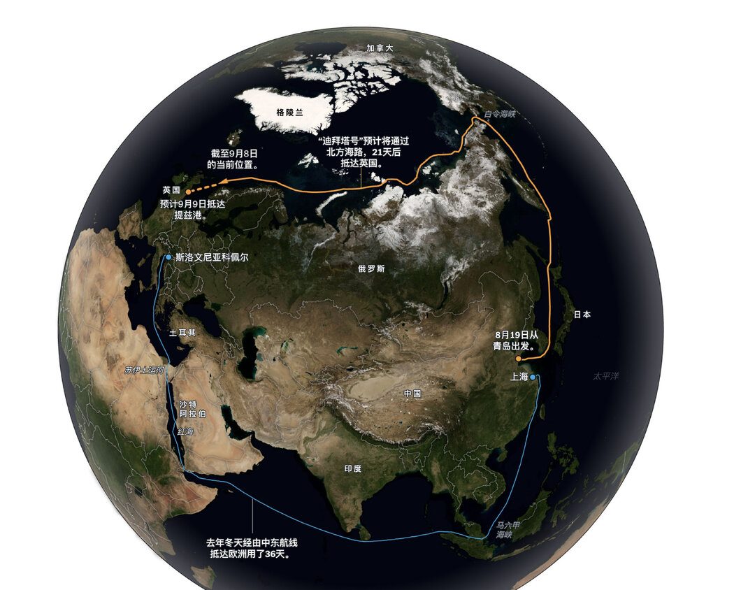 中国货船探索北极捷径:商业策略还是地缘政治考量? 1 数据来源:Kpler; NASA Earth Observatory
