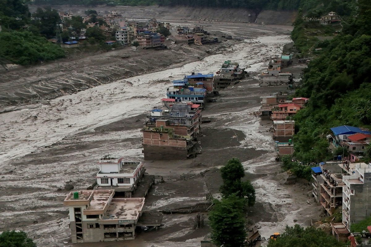 尼泊爾2026年8月26日出現泥石流，圖為尼泊爾努瓦科特省（Nuwakot）（Reuters）