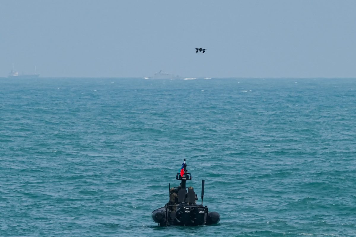 20260808-海軍「漢光42號演習實兵演練」媒體邀訪活動於8日進行，圖為監偵型無人機。（劉偉宏攝）