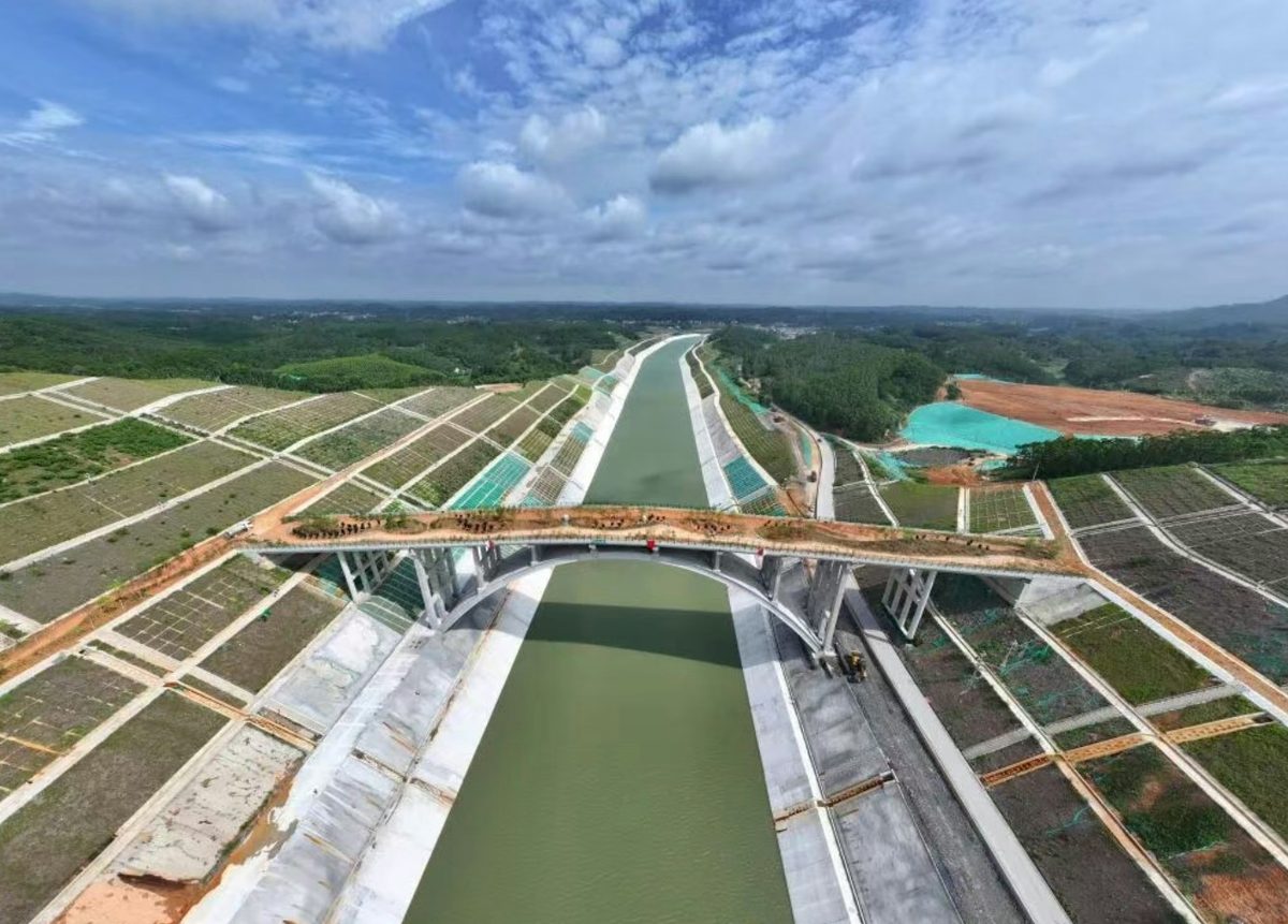 2026年6月8日拍攝的平陸運河專用動物通道橋。（新華社）
