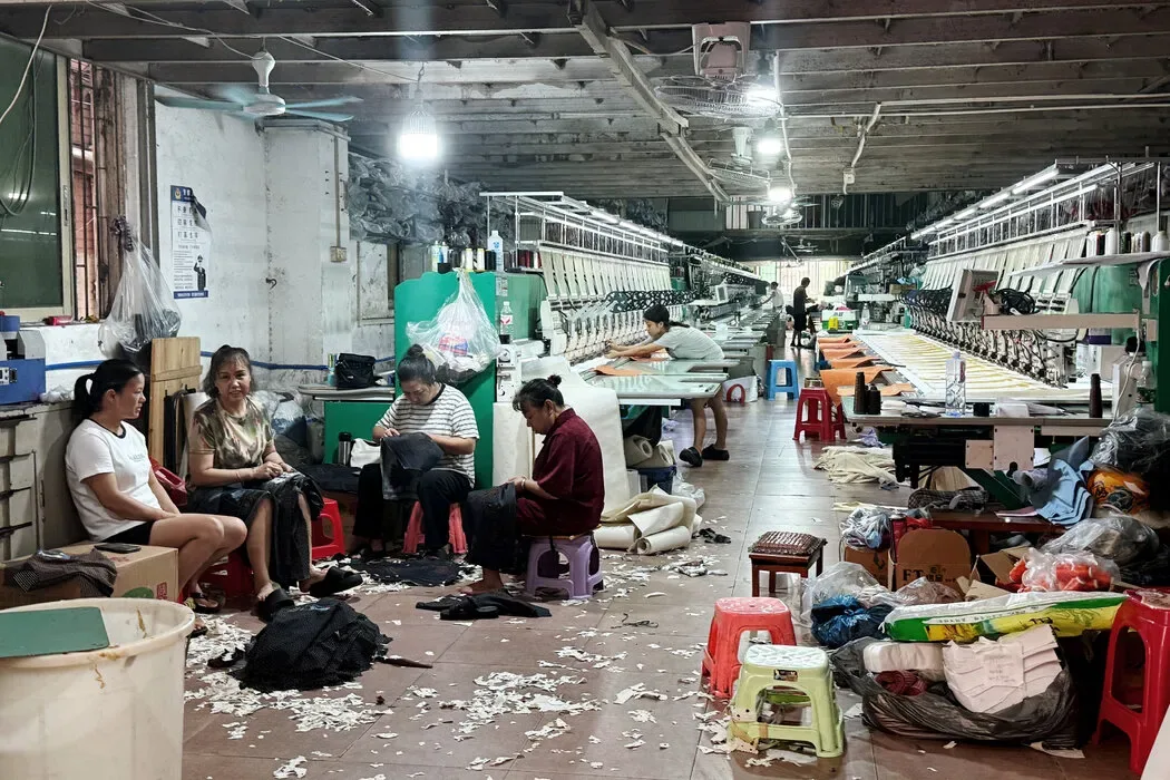 广州海珠区一家大部分空置的服装工厂，反映出当地纺织制造业的急剧衰退。