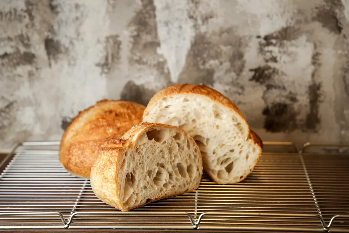 田Bakehouse原味酸种面包外脆内软，酸度温和。（叶振忠摄）