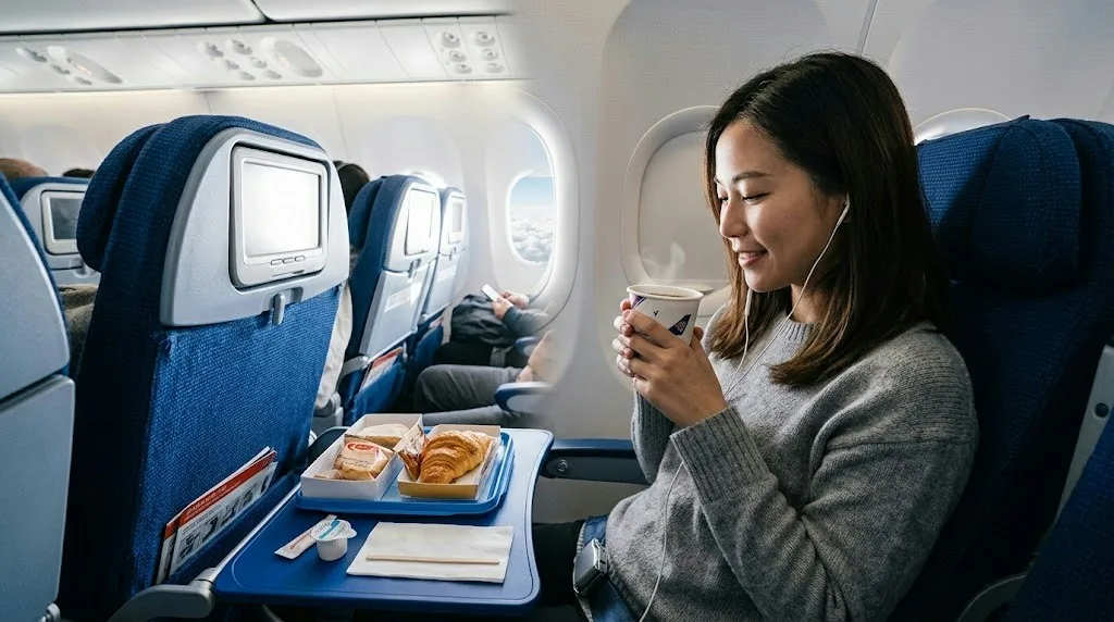 在飛機上飲咖啡、濃茶會容易有血栓風險（ai生成）
