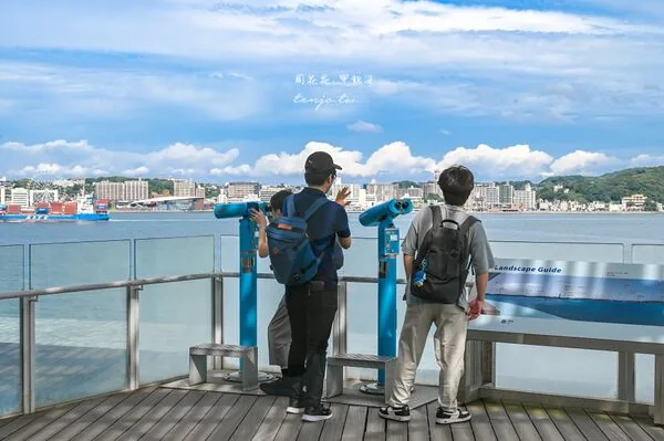 北九州关门海峡博物馆4楼咖啡厅 大片落地窗看门司港海景 13 ▲▼北九州門司港kuu coffee海景咖啡廳與關門海峽景觀。(圖/《周花花》授權提供)