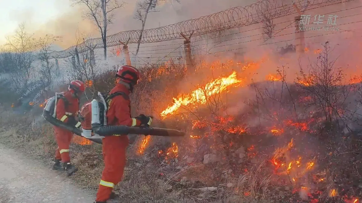 蒙古國草原野火持續延燒，火勢逼近中國內蒙古邊境，當地緊急調派超過2000人投入堵截。截至10月11日晚間9時，相關防火任務仍在進行，大火尚未蔓延至中國境內。（微信公眾號@新華社）