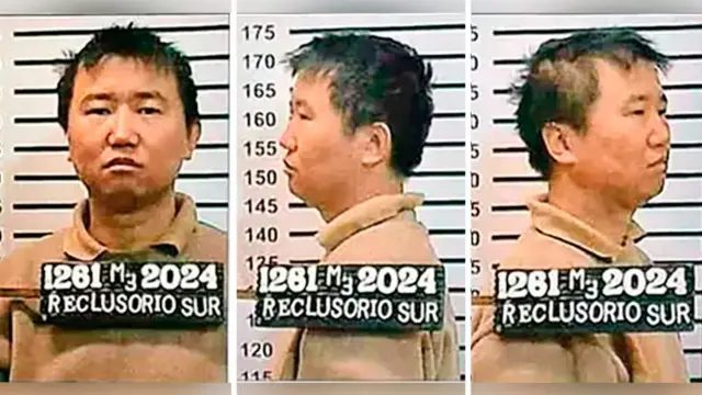 一张警方嫌犯照显示张智栋的三张照片，一张正面、一张左侧面及一张右侧面。他留着短深色头发，身穿米色 Polo 恤。身后墙上有显示身高的刻度线。张智栋身高约175厘米。