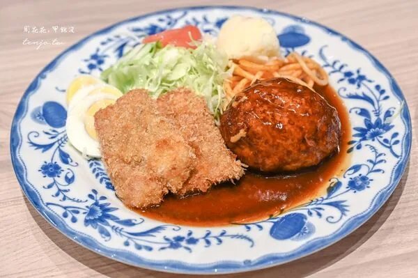 三度入选Tabelog洋食百名店 大阪难波80年老店汉堡排要排队 8 ▲▼大阪難波美食歐風料理重亭的洋食漢堡排與餐廳環境。(圖/《周花花》授權提供)