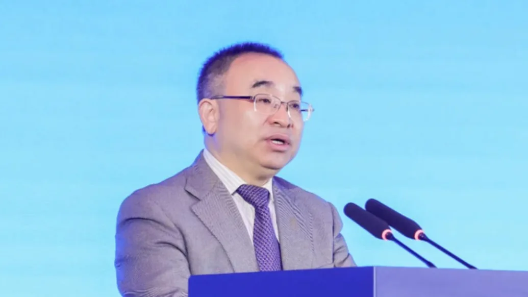 王文灵在公开会议上发言的资料照片