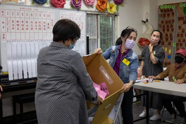 图为2022年九合一地方选举开票