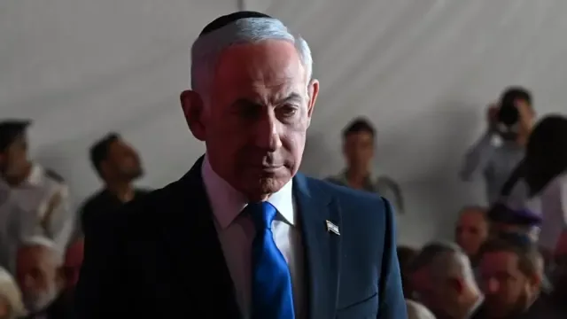 以色列总理内塔尼亚胡出席在耶路撒冷赫茨尔山举行的悼念2023年10月7日以色列恐怖攻击罹难者的国葬仪式（2026年10月5日）
