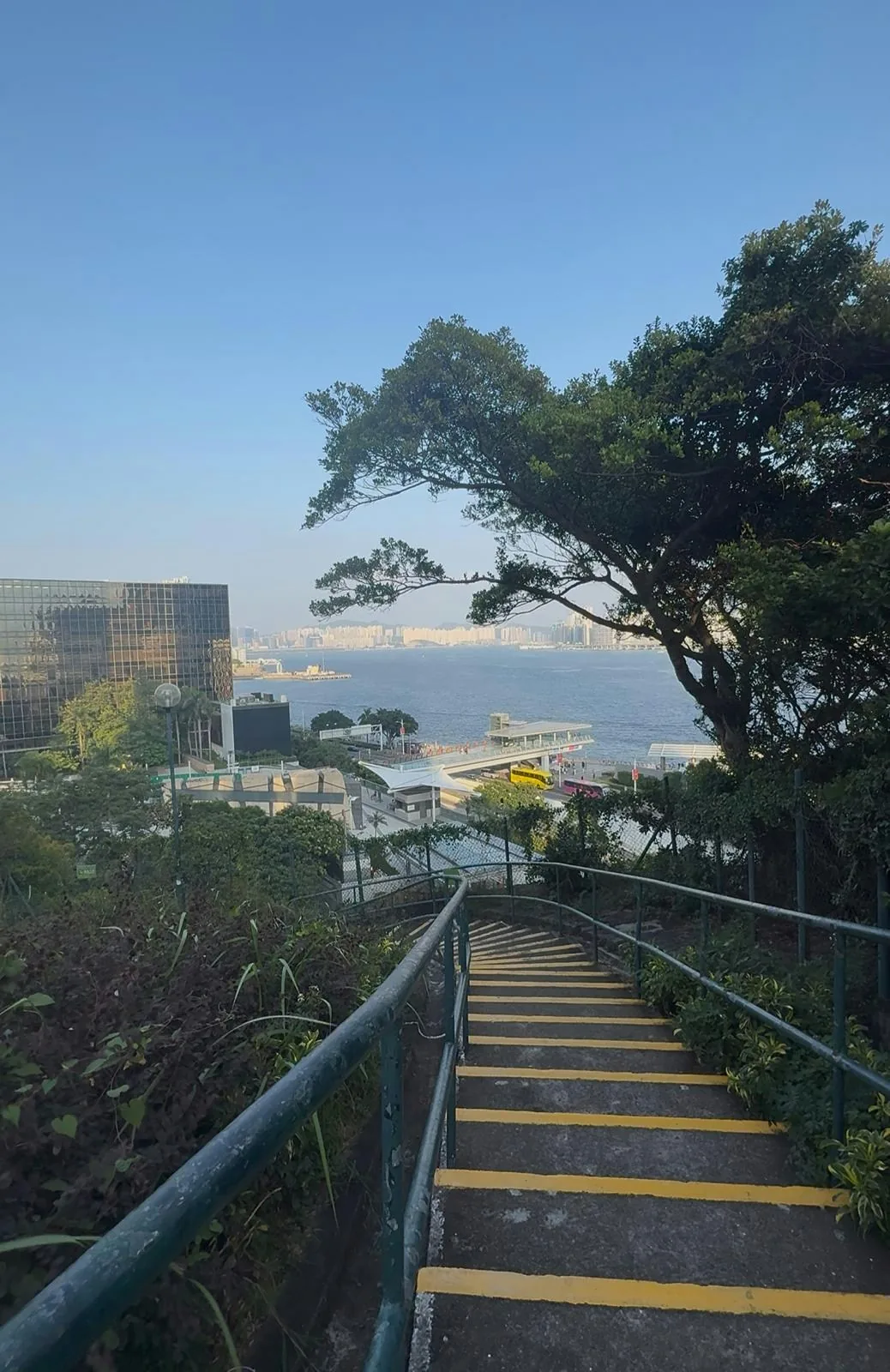 訊號山花園海景樓梯打卡位。（蘇琬淇攝）
