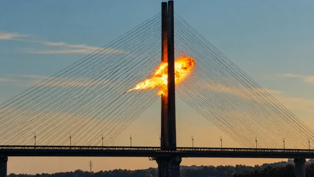 俄罗斯一架无人机袭击基辅的皮夫登内大桥（Pivdennyi Bridge）（2/10/2026）