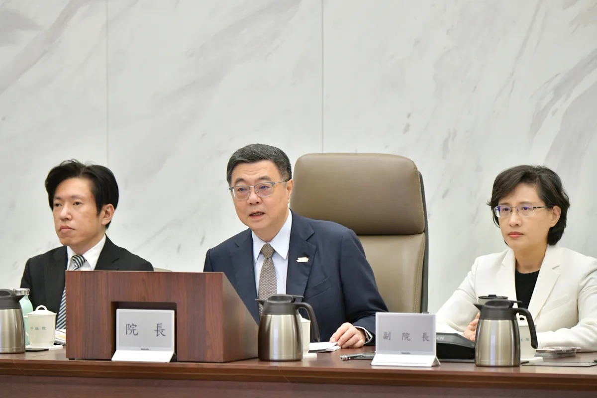 台湾行政院长卓荣泰在10月8日行政院会议上发言