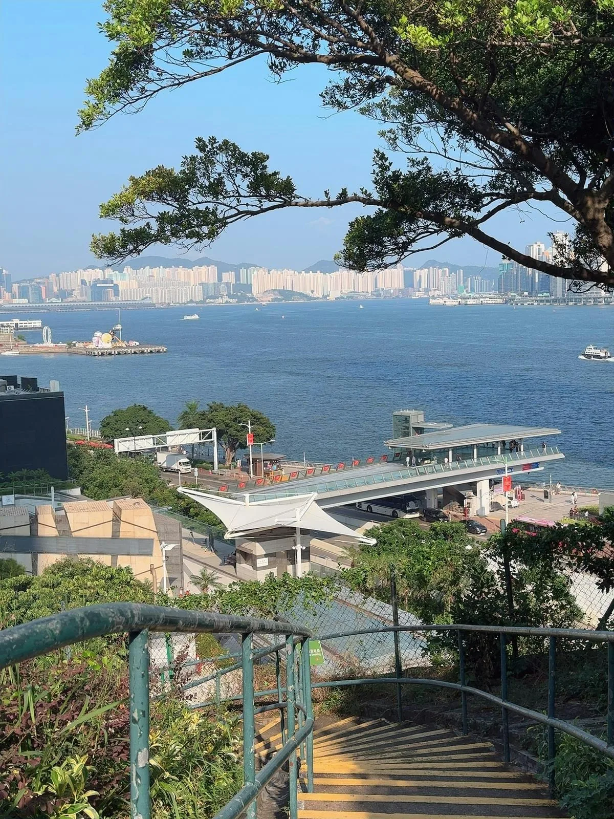 訊號山花園海景樓梯打卡位。（蘇琬淇攝）