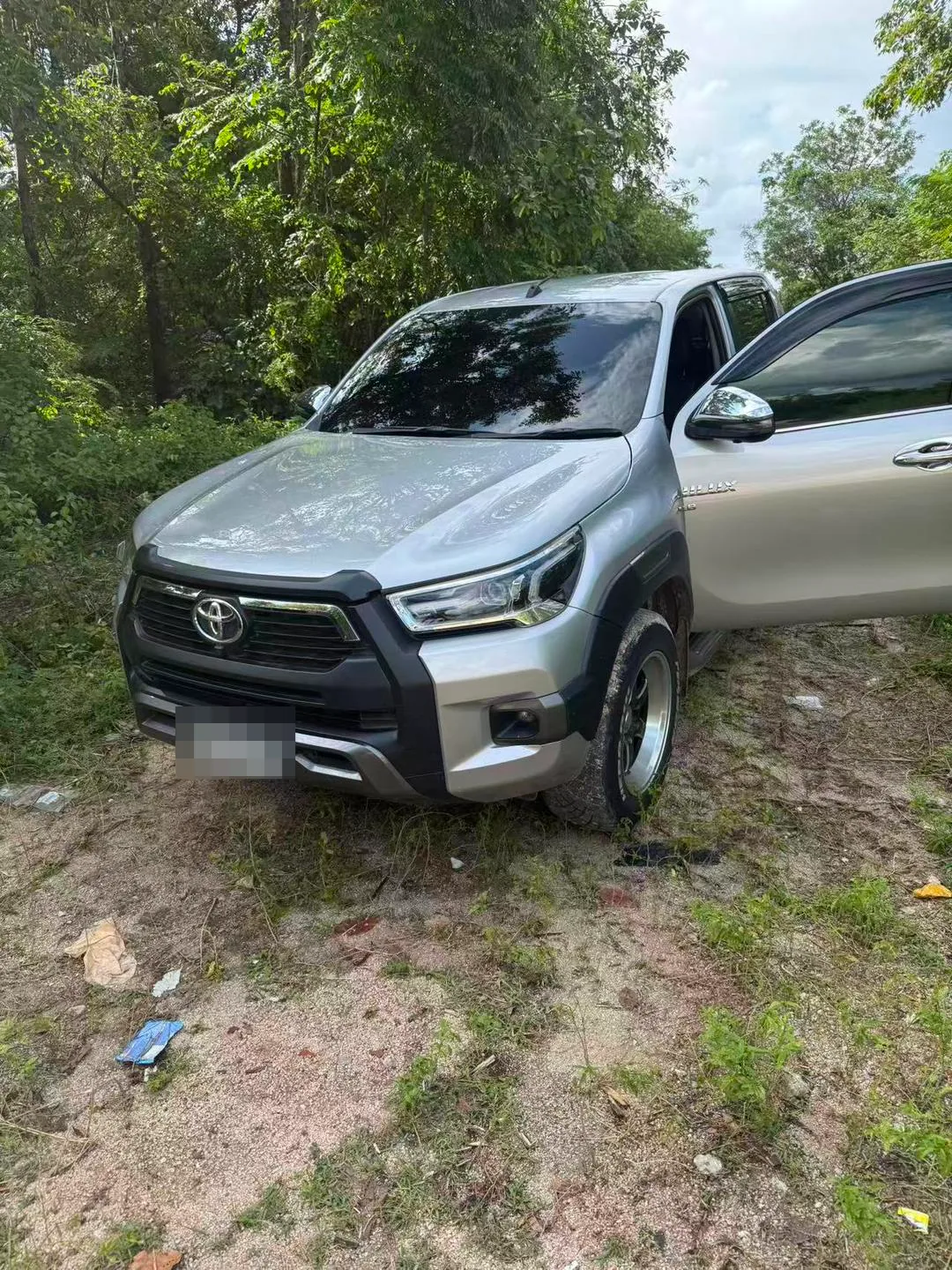 失联前发给家人的照片：树林边停着一辆皮卡车